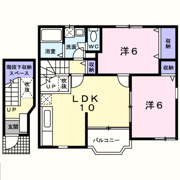 南巨摩郡富士川町最勝寺のアパート(間取り)