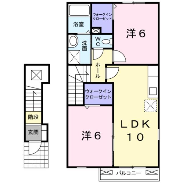 南巨摩郡富士川町長澤のアパート(間取り)