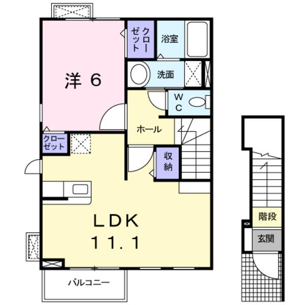 甲斐市富竹新田のアパート(間取り)