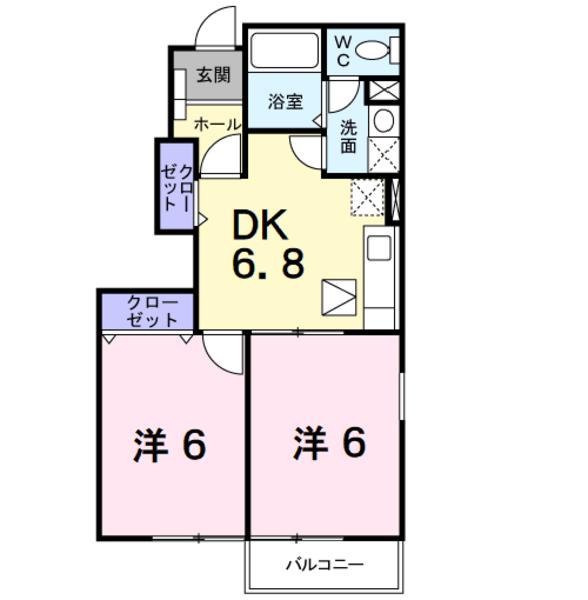 南巨摩郡富士川町長澤のアパート(間取り)