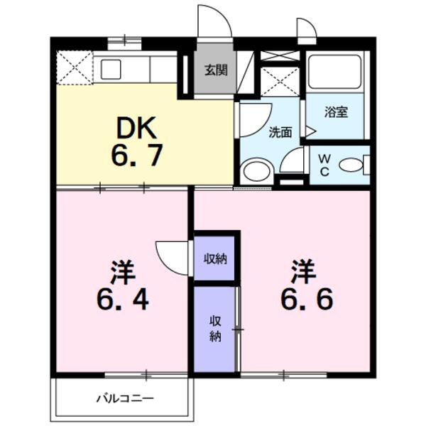 中央市中楯のアパート(間取り)