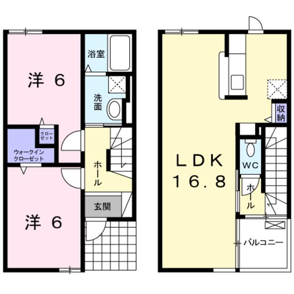 甲府市青葉町のアパート(間取り)