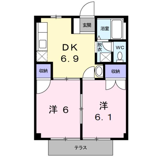 笛吹市春日居町鎮目のアパート