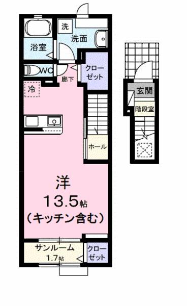 笛吹市石和町川中島のアパート