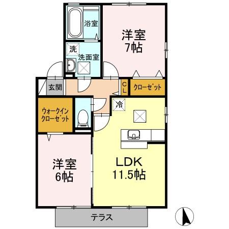 リビングタウン岩国B棟（岩国市旭町1丁目）