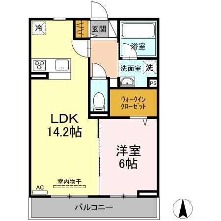 カーサ・エテルノ西津田B(間取り)