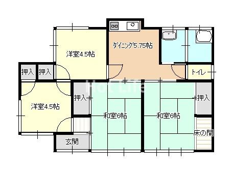 津曲貸家(郡元町)B棟(間取り)