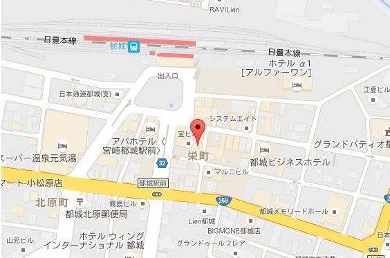 都城市栄町の店舗（建物一部）