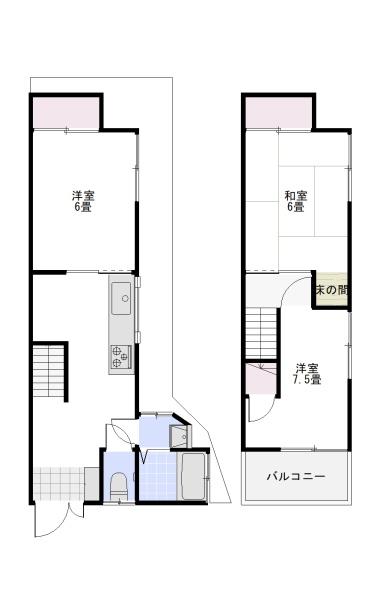 四條畷市岡山５丁目のテラスハウス