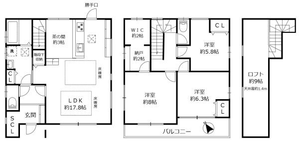 野洲市竹ヶ丘I様邸貸家(間取り)