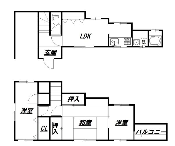 鍛治屋町 貸家(間取り)