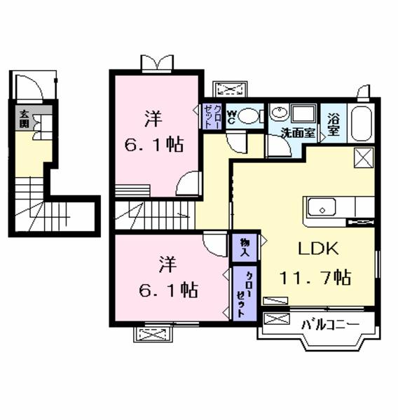 名古屋市中村区横井2丁目のアパート(間取り)