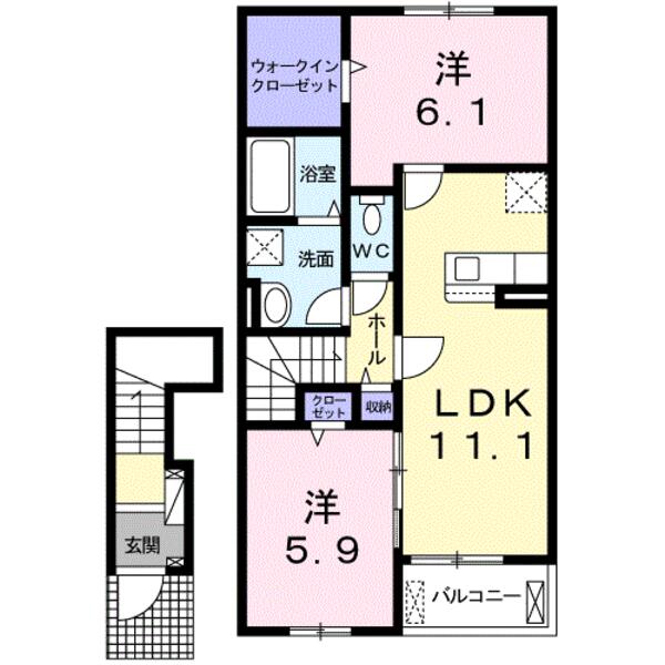 名古屋市西区比良1丁目のアパート(間取り)