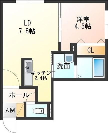 札幌市東区北二十三条東1丁目のマンション(間取り)