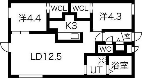 札幌市中央区北五条西22丁目のマンション(間取り)