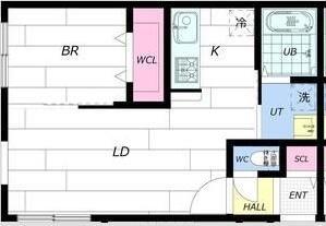 札幌市白石区南郷通14丁目北のマンション(間取り)