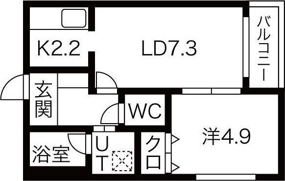 札幌市白石区南郷通21丁目南のマンション(間取り)