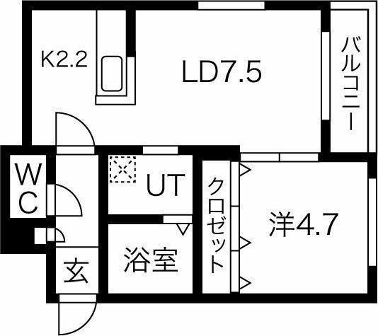 札幌市西区発寒三条5丁目のマンション(間取り)
