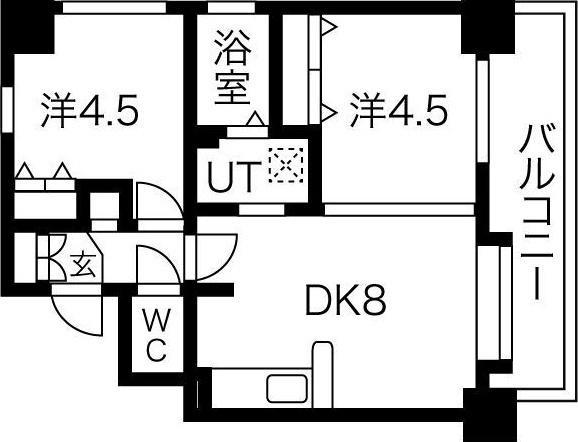 札幌市中央区大通東8丁目のマンション(間取り)
