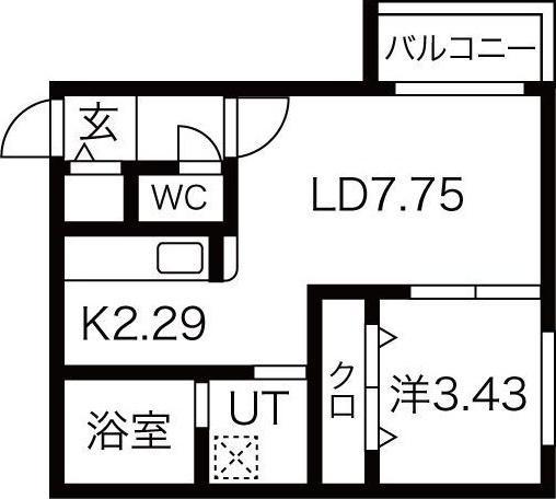 札幌市白石区南郷通14丁目北のマンション(間取り)