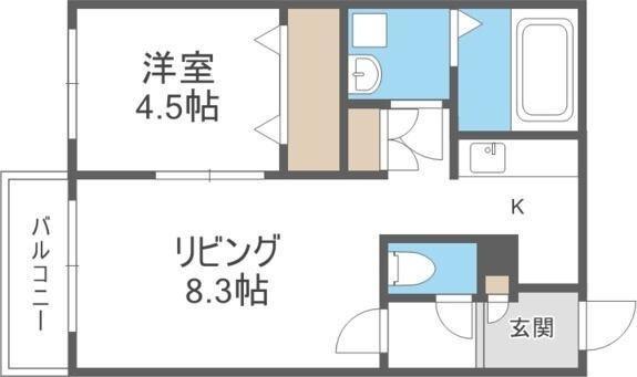 札幌市中央区北十三条西15丁目のマンション(間取り)