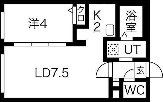 札幌市東区北十八条東16丁目のマンション(間取り)