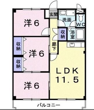 小田原市飯田岡のマンション(間取り)