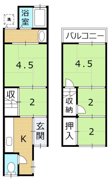 大津市長等３丁目のテラスハウス